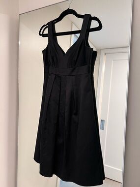 David's Bridal Black V-Neck Midi Dress